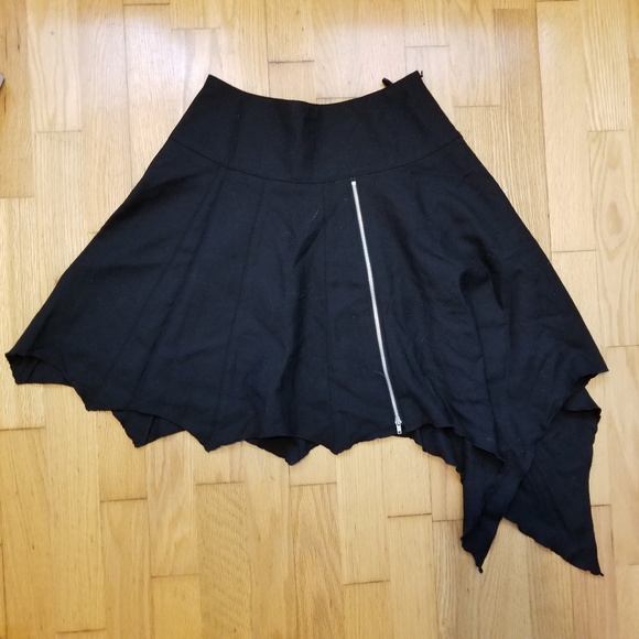 BPN Asymmetrical Batwing Zipper V-kei Lolita Skirt - Picture 1 of 4